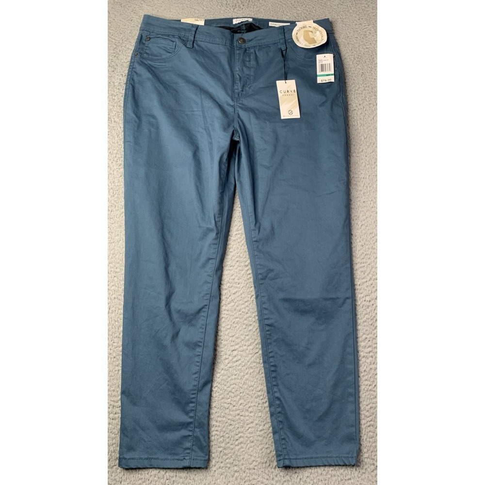 Curve Appeal Jegging Womens 16/33 High Rise Minimalist Teal Blue Tummy Tuck NWT